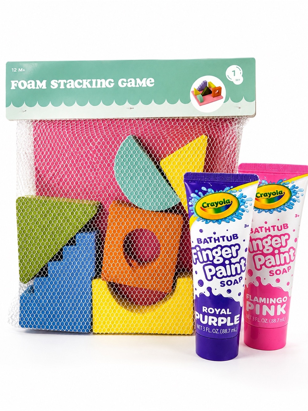 Crayola Bathtub Finger Paint Soap Bundle Foam Stacking Game Kids Bath Toy